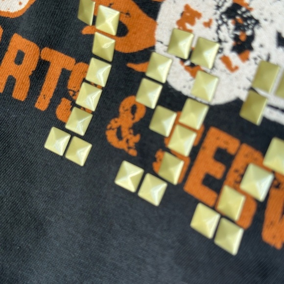 Originality Cropped Black Motorcycle Short Sleeve T-Shirt Size Large - Picture 6 of 9